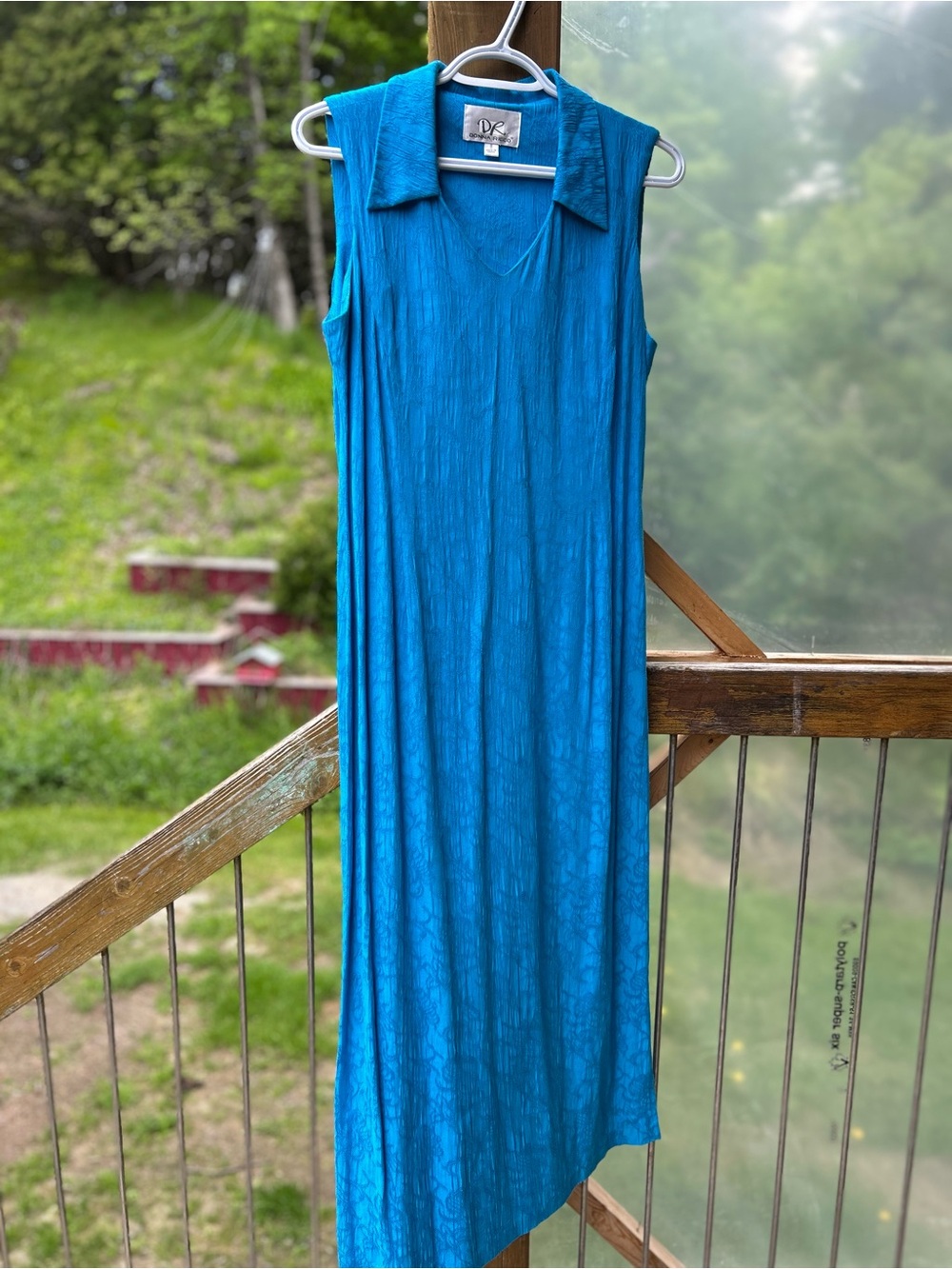 Donna Ricco Teal Sleeveless Collared Maxi Dress + Jacket • 8